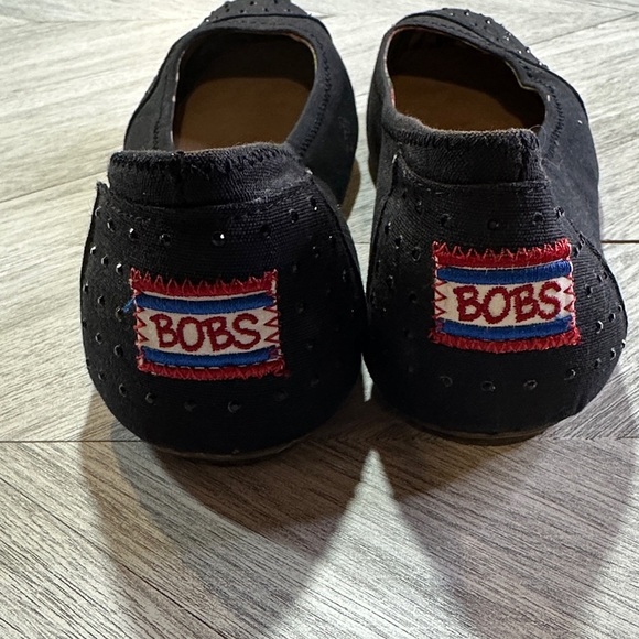 Bobs By Skechers Women’s Black Ballet Flats with Sparkles - Picture 2 of 6